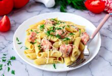 Photo of Паста с лососем и сливочным соусом