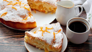 Photo of Апельсиновый пирог с карамельным соусом
